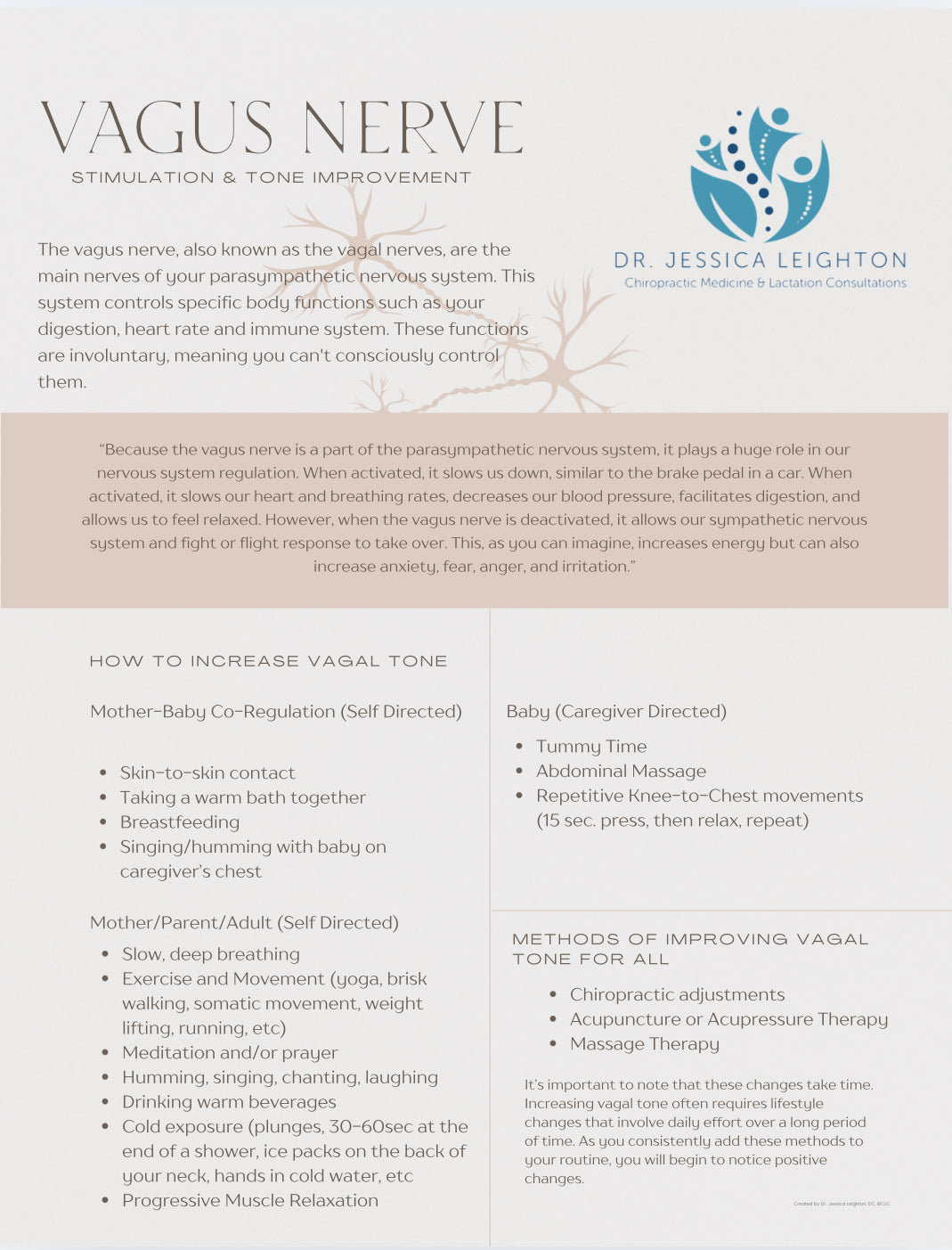 Patient Education Handout: Vagal Tone